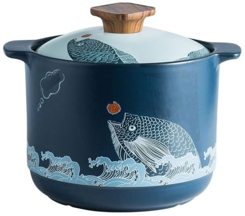 ABNNHK Stockpot Modern Japanese-style Casserole Ceramic Soup Pot Household Stew Pot Gas Gas Stove Stew Pot with Lid Casserole Soup Pots(X-Small) (A X)