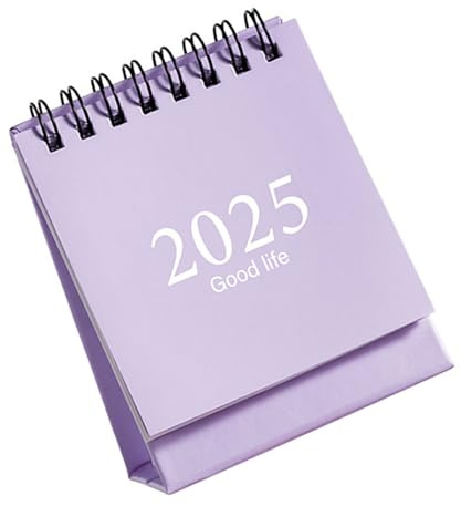 Kleiner Tischkalender Monatskalender 2025 Tischkalender 2024-2025 Kalender Englisch Stehkalender für Büro
