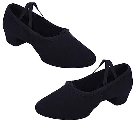 COLLBATH Scarpe da Ballo Donna con Suola Morbida E Tacco Basso Ballerine per Danza Classica Yoga Danza Popolare E Jazz Leggere E Traspiranti con Cinturino Elastica Antiscivolo