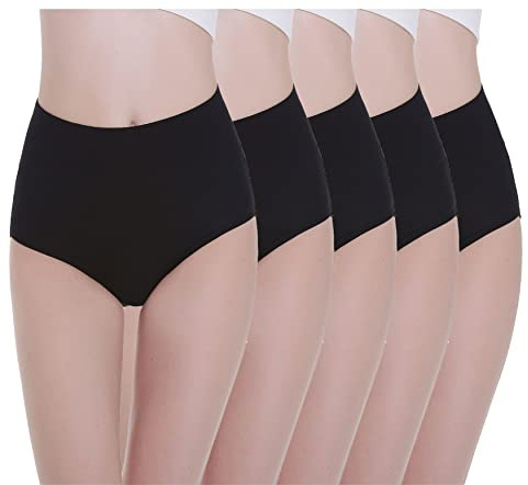 TUUHAW Underbyxor, damunderkläder, 5-pack, trosor, korsbyxor, bomull, hög midja, andas