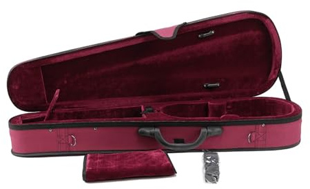 Geigenkasten 4/4-1/4 Violinenkoffer Oxford-Stoff Druckfest Leichter Schultergurt Roter Violinenkoffer(4/4)