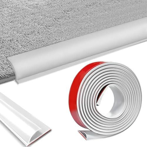Selbstklebende Randleiste für Teppiche, 3m PVC Übergangsleiste Boden, Übergangsleiste von Teppich zu Holzboden, Übergangsprofil Selbstklebend für Fußmatte, Teppich