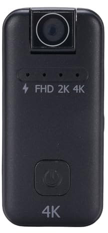 Lazmin112 Caméra Portable Sport DV, Enregistreur Vidéo Portable 4K Ultra HD Mini Camera avec Un Objectif Rotatif à 180 Degrés, Preuve de l'eau, pour Le Vélo, Animal de Compagnie, Vlogging