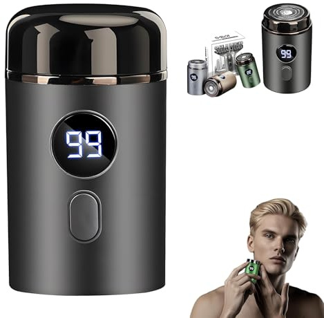 Trim Afeitadora Pro 2.0, Mini Afeitadora Eléctrica para Hombres, Afeitadora Zona Íntima Inalámbrica, USB Recargable, Lavable, Portátil para Viajes, con Tecnología SafeEdge (Gris)