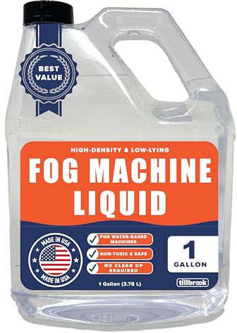 Líquido para máquina de niebla, líquido para máquina de niebla Tillbrook de 1 galón, jugo de niebla de alta densidad y larga duración, solución universal a base de agua para fiestas espeluznantes de