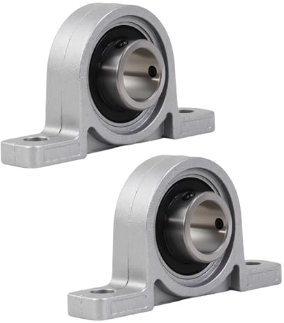 NZNSML 2 Pcs Pillow Block Bearing 10 mm Vertical Housings KP000 Zinc Alloy | Bore Bearing Mounted Flange Pillow Block Ball Bearings for 3D Printer Spoolers Axis Shaft Machine Linear Agriculture