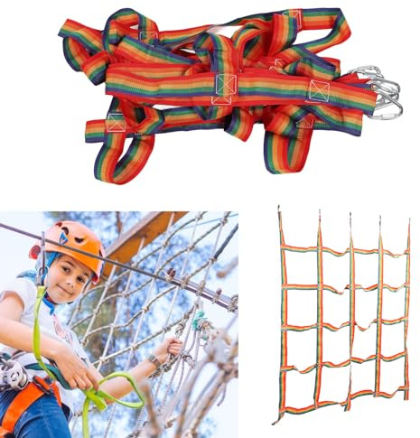 KKPLZZ 57 x 72 pulgadas escalada red niños escalada cuerda escalera PP fibra alta capacidad escalada para al aire libre