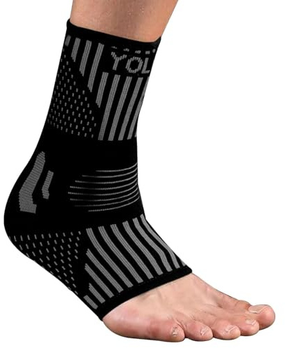 Uheltosly 2 Pezzi caviglia lenitivo di Supporto,Cinghia traspirante piede,Fascia di supporto per caviglia,Cinghia con fasce elastiche per sport,corsa, fitness(Nero,XL)