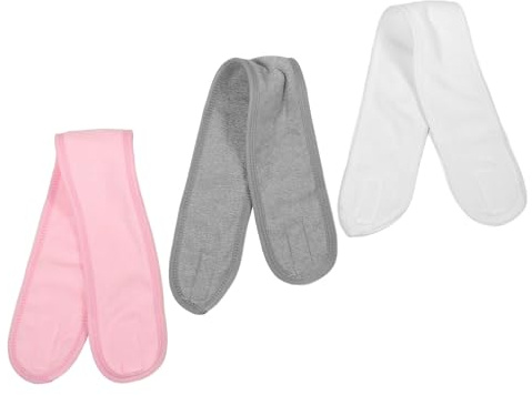 BELLIFFY Bandeau de Sport en Coton Doux et Respirant pour Femmes, Design Double Couche Confortable, Utilisation Polyvalente pour Soins Postnatals et Maquillage, Lot de 3 Pièces