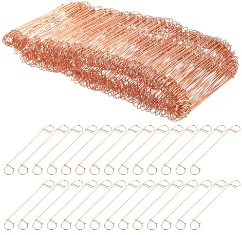 ANBEEISS 250 Stück Rödeldraht, 1,0x100 mm, Verkupfert mit Ösendraht