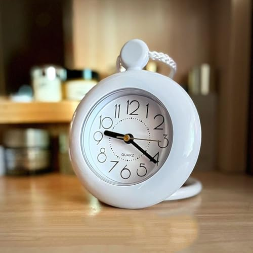 FACAIIO Orologio da bagno impermeabile con gancio per appendere camera da letto, cucina, doccia, diametro 11,5 cm, funzionamento a batteria AA