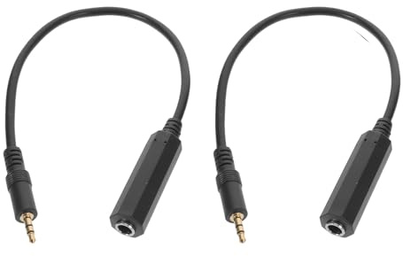 DOITOOL Adaptateur Audio Jack 3,5 Mm Mâle vers 6,35 Mm Femelle Plaqué Or, Lot de 2 Pièces, Câble Stéréo Cuivre Étamé, Connecteur Solide pour Casque, Ampli et Studio, Accessoire Audio