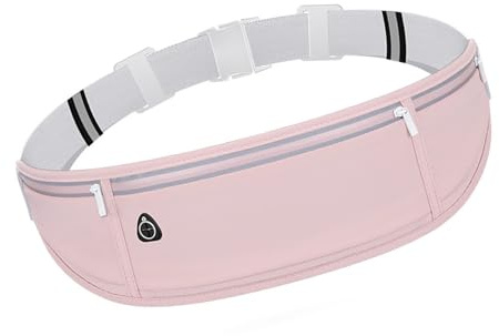 TIKATARER Hüfttasche, Nylon, Große Kapazität, Leichte Gürteltasche für Laufen, Fitness, Sport, mit Elastischem Design, Ideal für Handy-Geldbörsenschlüssel (PINK)
