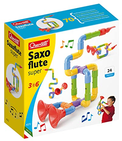 Quercetti Super Saxoflute Musikinstrumente Spielzeug ab 3 Jahre Baby Spielzeug Montessori Konstruktionsspielzeug Geschenk Mädchen Junge Kinderspielzeug Lernspiele