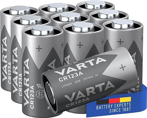 VARTA Batterien CR123A Lithium Rundzellen, 10 Stück, Lithium Cylindrical, 3V, Spezialbatterien für elektronische Kleingeräte, mit langanhaltender, höchster Leistung