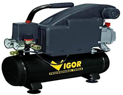 Vigor Vca-8L Compressori, 220 V, 1 Cilindro, Trasmissione Diretta, 1 CV, 9 l