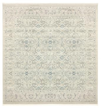 RugVista Ziegler Greenville, Teppich, / Kazak, 300 x cm, Quadratisch, Niedriger Stapel, Wohnzimmer, Esszimmer, Schlafzimmer, Nur chemische Reinigung, Oeko_tex_100, Cremeweiß Beige Hell Blau