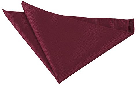 DQT Plain Solid Check Formal Casual Wedding Handkerchief Pocket Square Hanky Burgundy