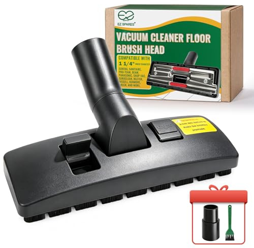 EZ SPARES Universal Vacuum Cleaner Floor Brush Attachment,Compatible with Most Brand,Hoover, Eureka, Rainbow,Shop VAC,Nozzle Tool, 2-in-1 for Hard Floor&Carpet (With An Adapter and Mini Clean Brush)