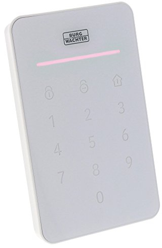 Burg Wächter Fernbedienung für Alarmanlage, SOS Funktion, Akku und batteriebetrieben, mit BURGprotect Smart Home kompatibel, Keypad 2100, Weiß, 39840, (B x H) 145 mm x 92 mm