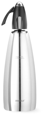 HENDI Siphon à soda, bouteille d’eau gazeuse, pour cartouches CO2, machine à soda, 1L, ø95x(H)310mm, acier inoxydable