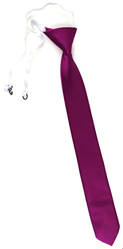 TigerTie Corbata XXL de seguridad en un solo color, superficie acanalada, corbata preatada con goma elástica, Magenta Fucsia Violeta, Länge ca. 64 cm, Breite 8 cm