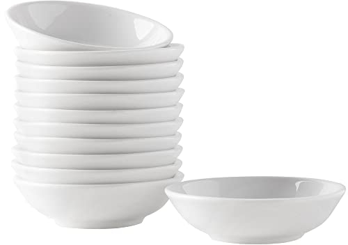 UIBFCWN Juego de 12 Cuencos Aperitivo, Redondos para Salsas y Mermeladas, Mini Cuencos de Porcelana, 7,6 x 2cm