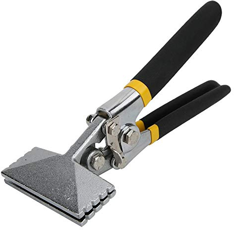 Metal Sheet Bending Pliers, 6-Inch Offset Hand Seamer HVAC Sheet Metal Bending Hand Tool with 3.15 Width Jaw, Straight Edge Former Bender, Bending and Flattening Seaming Pliers(Straight Neck)