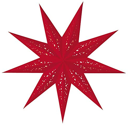 Papierstern rot mit 9 Zacken zum Aufhängen und Beleuchten Ø45cm Baby Rosso Weihnachtsstern