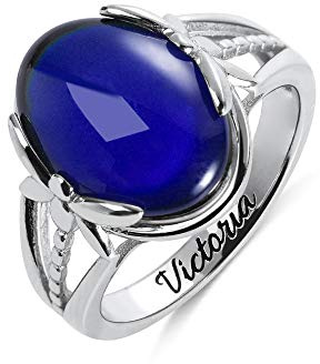 Personalisierte farbe wechseln stimmung ring mit maßgeschneidert innengravur 925 sterling silber ring emotion fühle stimmung ringe geburtstag für frauen mädchen frau