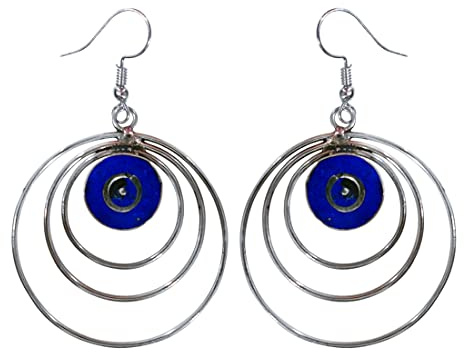 Versilberte Handgefertigte Ohrringe Baumeln für Damen Lapislazuli Edelstein Ohrhänger Mode Designer Schmuck für Geschenke Drop Dangle Earrings