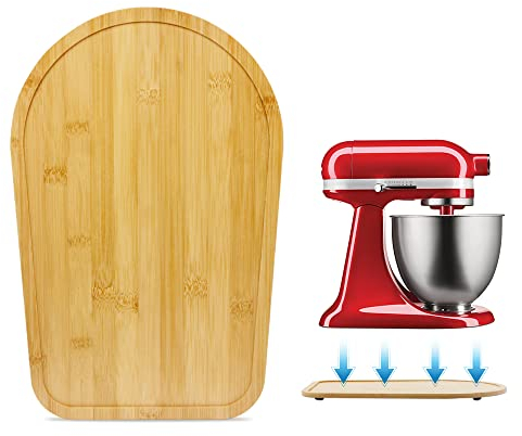Bambus Gleitbrett Kompatibel mit KiTchen Aid Küchenmaschine 4.5-5 Qt - Verschiebbare Unterlage Passend für KiTChen Aid Mixer 4.5-5 Qt 5K45SS 5KSM175PS 5KSM125, Rührmaschine Küchenmaschine Zubehör