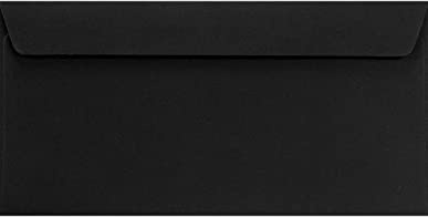 Netuno 100 Umschläge Schwarz DIN lang 11x22 cm stilvoll und fein | 120g Design Papier · edle schwarze Kuverts für Geschäftspost, Büro, Korrespondenz, Einladungen, Einladungskarten