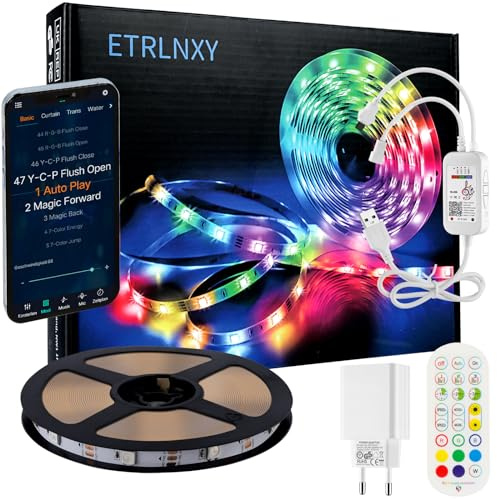 RGBIC LED Strip 6m Dreamcolor LED TV Hintergrundbeleuchtung for 85 bis 105 zoll TVs Smart LED Backlight, App und Fernbedienung, Sync mit Musik, USB Led Eingebaut-IC Beleuchtung for TV Dekoration Party