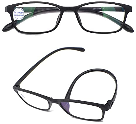 Mcoorn Lesebrille Blaulichtfilter Breit (2er-Pack), Flexibel Leicht (Gestellbreite 137mm)