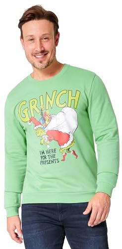 Grinch Jersey Navideño Hombre - Suéter Oficial Navideños, Tallas S-3XL - Regalos Divertidos Sudadera Hombre (Verde L)