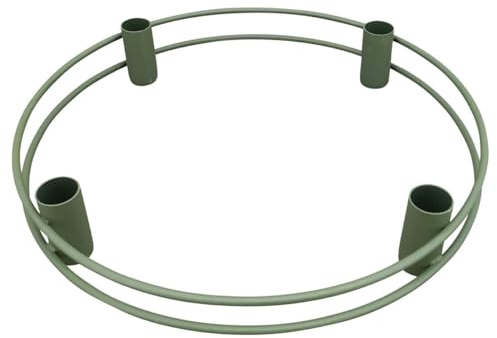 Matches21 Elegante candelabro para 4 velas de varilla de metal – Candelabro redondo en estilo vintage para Navidad en 25,5 diámetros – Soporte para velas de barra como decoración de mesa o corona de