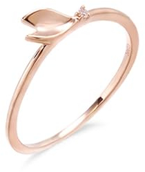 Whoiy Echtgold Eheringe Damen 750, Rosegold Verlobungsring Diamant Zierlich Trauringe 18 Karat für Frauen Großer 52 (16.6)