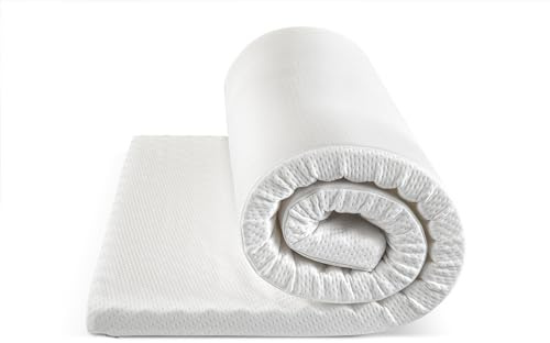 Premium Matratzentopper mit Memory Foam Effekt 90x200 & 140x200 cm – Atmungsaktiv, Hypoallergen & Ergonomisch für alle Schlafpositionen, Viscoelastischer Schaum, mit Waschbarem Bezug (90x200)