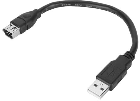 Firewire 1394 6 Pin to USB Adapter Cable, Firewire IEEE 1394 6 Pin Female to USB 2.0 Male Adaptor Convertor Cable Cord for Printer, Digital Camera, Scanner, 20cm