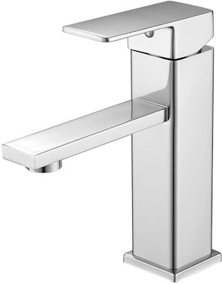 Vuadzren Rubinetto Bagno Lavabo, Miscelatore Monocomando Bagno Miscelatori da Piano con 3/8 Tubi per Acqua Calda e Fredda da 60 cm, cromo