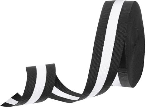 PATIKIL 1-5/8 Noir Blanc Ruban Gros-Grain Rayé, 25 Yard Ruban en Tissu Polyester à Rayures Double Face pour Emballage Cadeau, Fabrication de Nœuds, Vêtements, Décorations de Noël