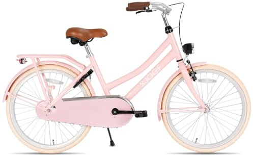 SJOEF City Kinderfahrrad 24 Zoll | Ab 8-12 Jahren | Kinder Fahrrad für Mädchen/Jugend | EN4210 geprüft | V-Brake & Rücktrittbremse | Reflektoren & Schloss - Rosa