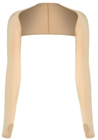 GXGM Mangas para mujer, cubre hombros para mujer, protección UV, chal refrescante, protección solar, calentadores con orificio para los dedos para cubrir brazos y hombros (Color piel)