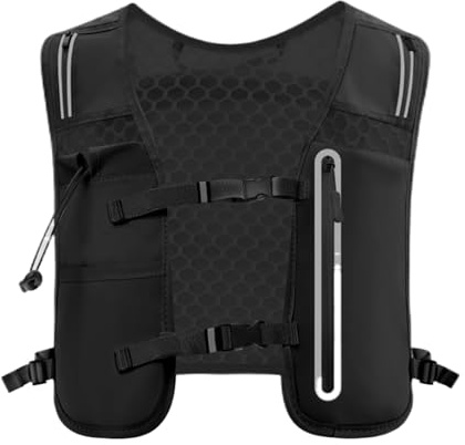 Running Water Vest, Trail Running Hydration Pack, Adjustable Chest Straps, Reflective Design with Phone Holder, Outdoor Gear for Women and Men, 14.17 x 11.81 x 1.18 inches