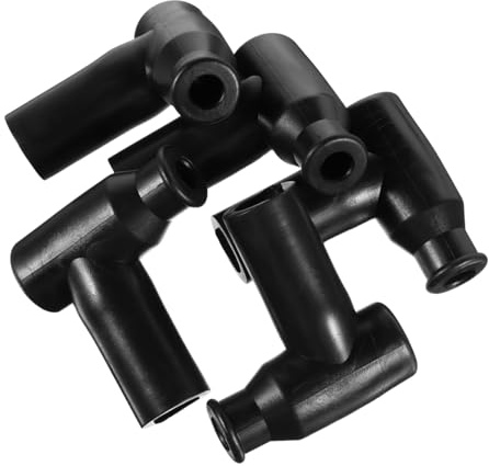 GRIRIW 5pcs Spark Plug Caps Insulator Replacement for Motorcycles and Cars Black Rubber Spark Plug Connector Boots for Enhanced Performance and Reliability