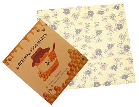 GLEAVI 3pcs Beewax Wraps for Food Kitchen Fresh Keeping Beewax Wraps Kitchen Supplies Reusable Beeswax Cloth Food