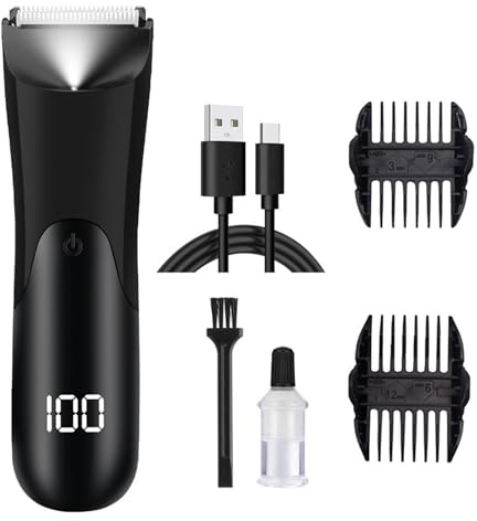Le Fidèle - Votre allié idéal pour un rasage intime impeccable,Tondeuse corps homme intime lumière LED station de charge USB