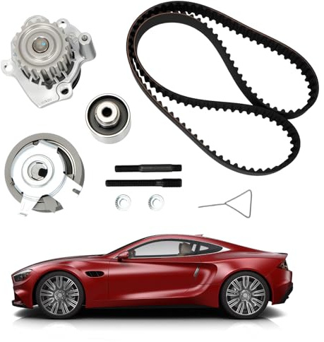 Zahnriemen mit Wasserpumpe Kompatibel mit Audi Ford Seat Skoda VW, Ersatzteilnummer des Zahnriemen - VKMC 01250-1, KP55569XS-1, CT1028WP2, CT1028WP4