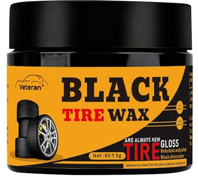 Genérico para Neumáticos - Pasta Restauradora para Detalles De 80 G, Negra Brillante para El Cuidado De Los Neumáticos | Brillo De Ruedas para Automóviles, Camiones, Motocicletas, Vehículos Recreativ